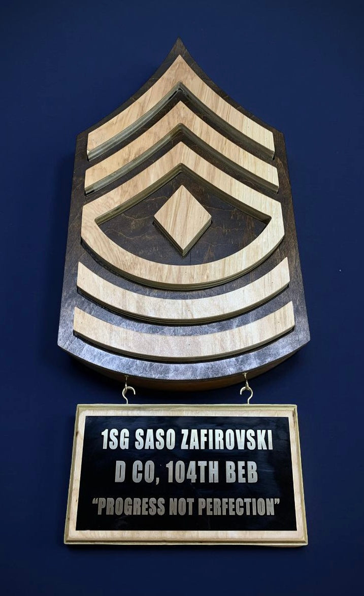 ARMY NCO rank cutout hanging wall plaques Army PCS/Retirement/Promotion gifts