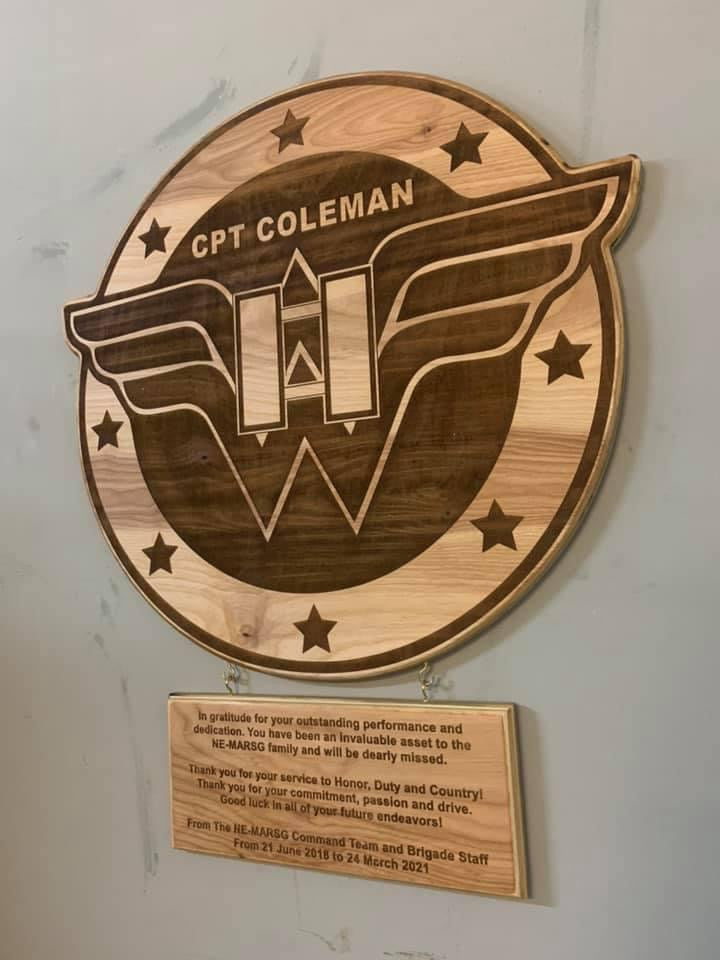 15” Custom Wall Hanging Plaques with 4x8 hanging inscription plaque any rank / image / emblem (message for customizable options)