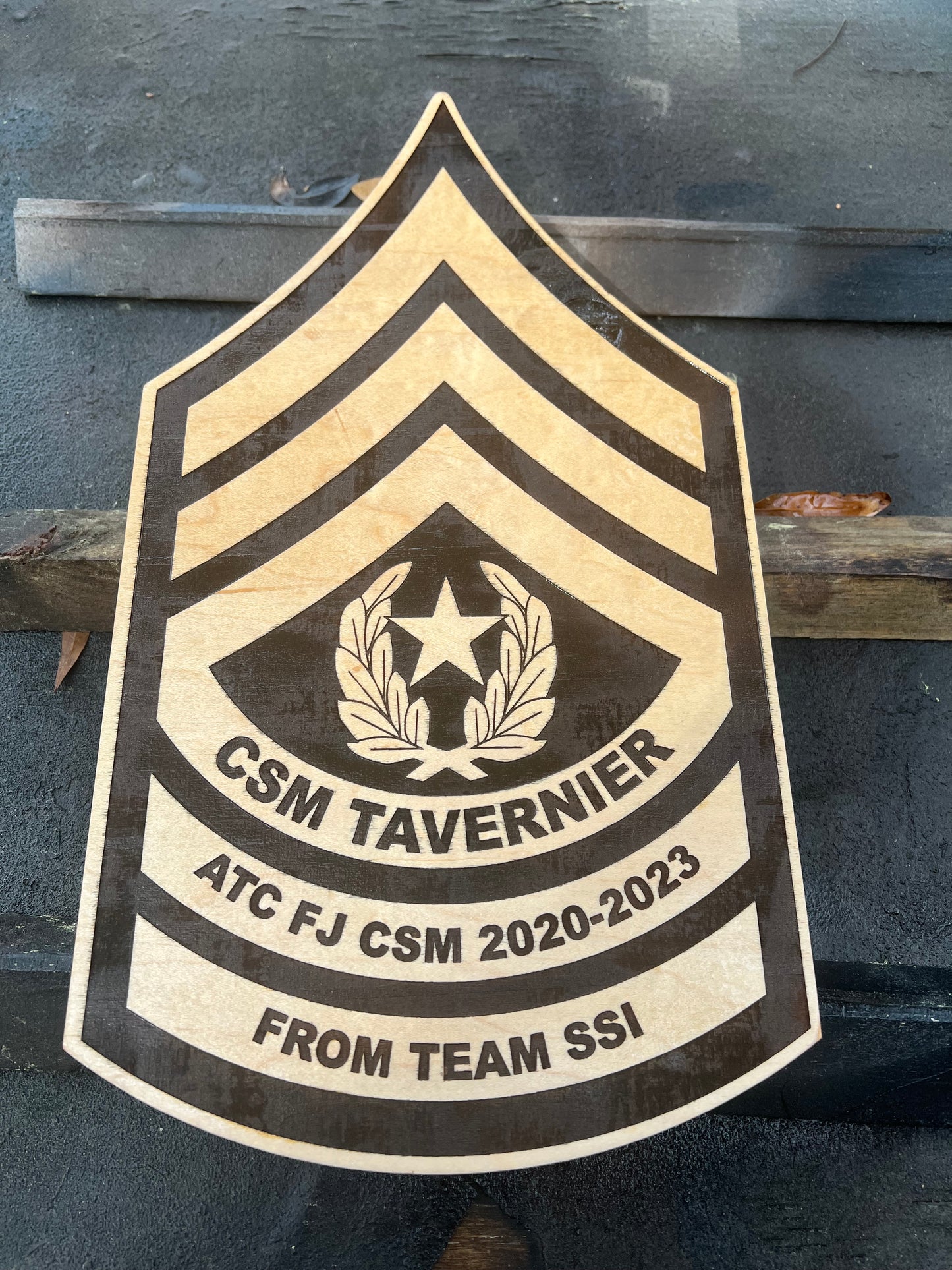 15” Custom Wall Hanging Plaques with 4x8 hanging inscription plaque any rank / image / emblem (message for customizable options)