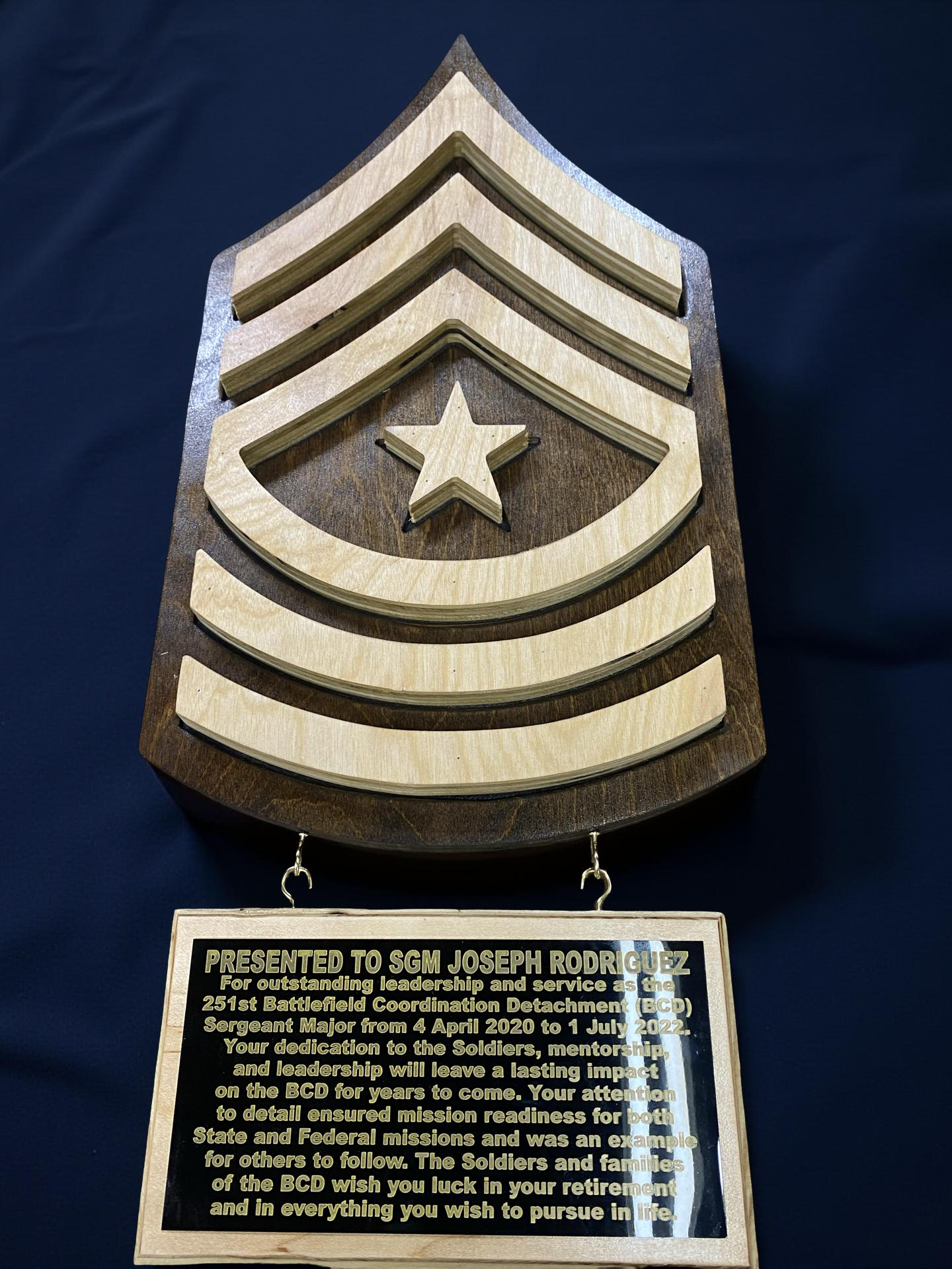 ARMY NCO rank cutout hanging wall plaques Army PCS/Retirement/Promotion gifts