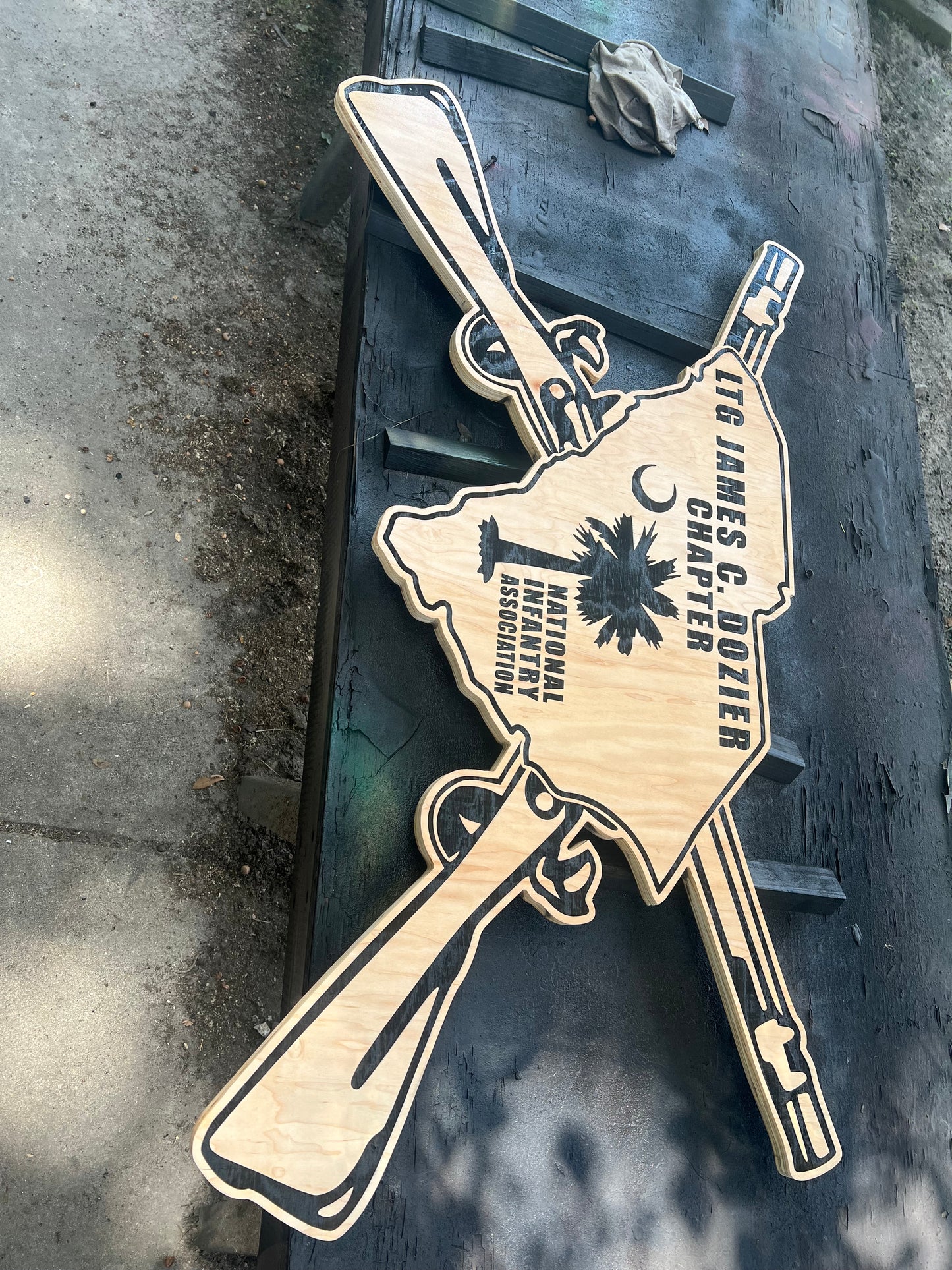 15” Custom Wall Hanging Plaques with 4x8 hanging inscription plaque any rank / image / emblem (message for customizable options)