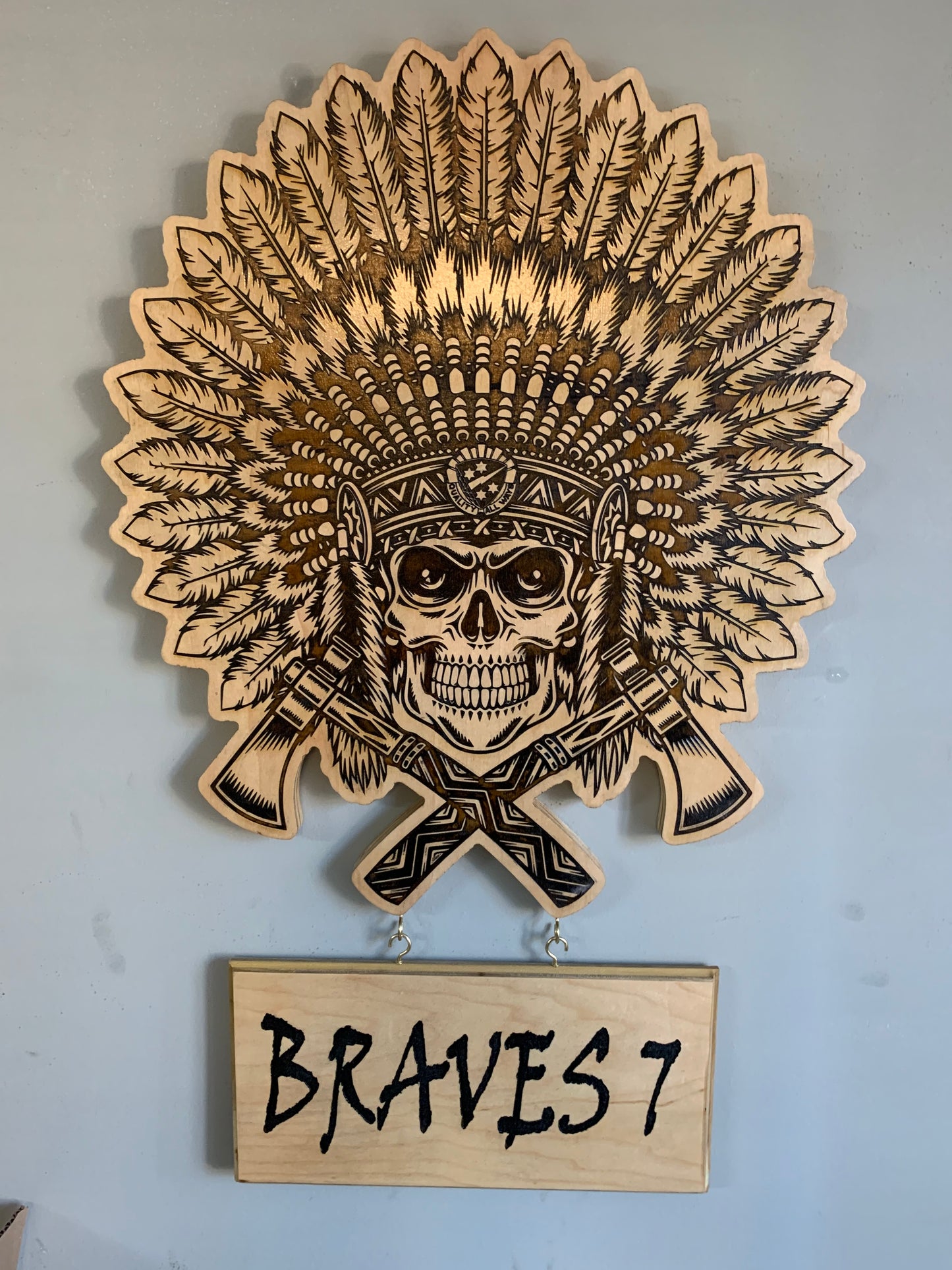 15” Custom Wall Hanging Plaques with 4x8 hanging inscription plaque any rank / image / emblem (message for customizable options)