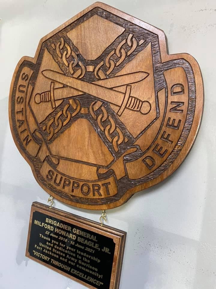 15” Custom Wall Hanging Plaques with 4x8 hanging inscription plaque any rank / image / emblem (message for customizable options)