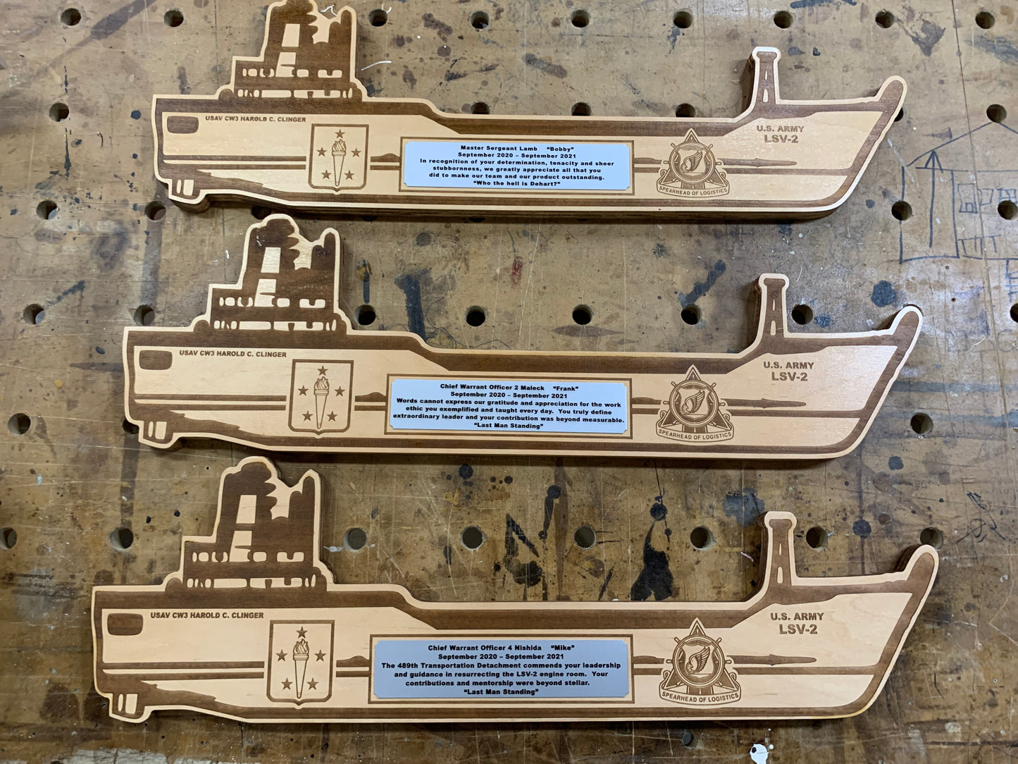 15” Custom Wall Hanging Plaques with 4x8 hanging inscription plaque any rank / image / emblem (message for customizable options)