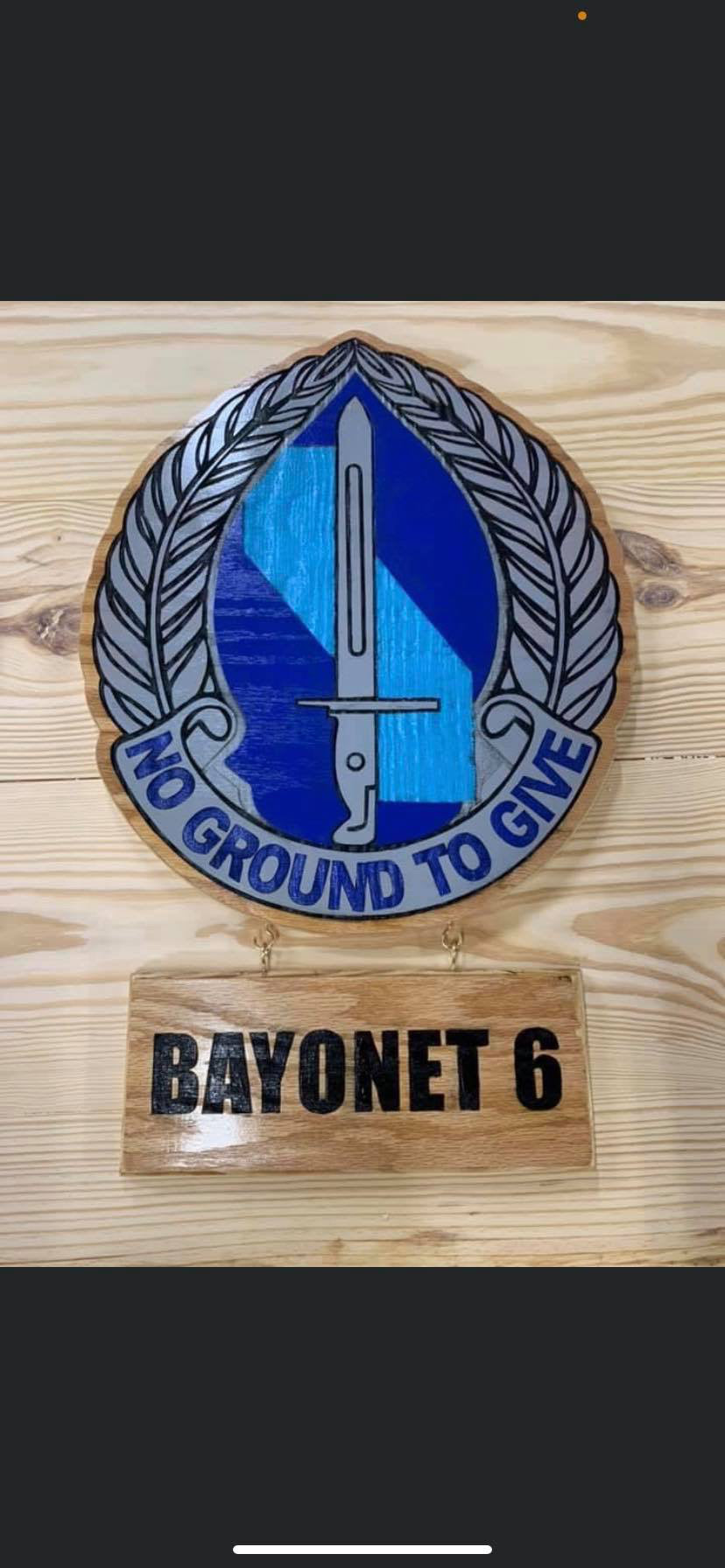 15” Custom Wall Hanging Plaques with 4x8 hanging inscription plaque any rank / image / emblem (message for customizable options)