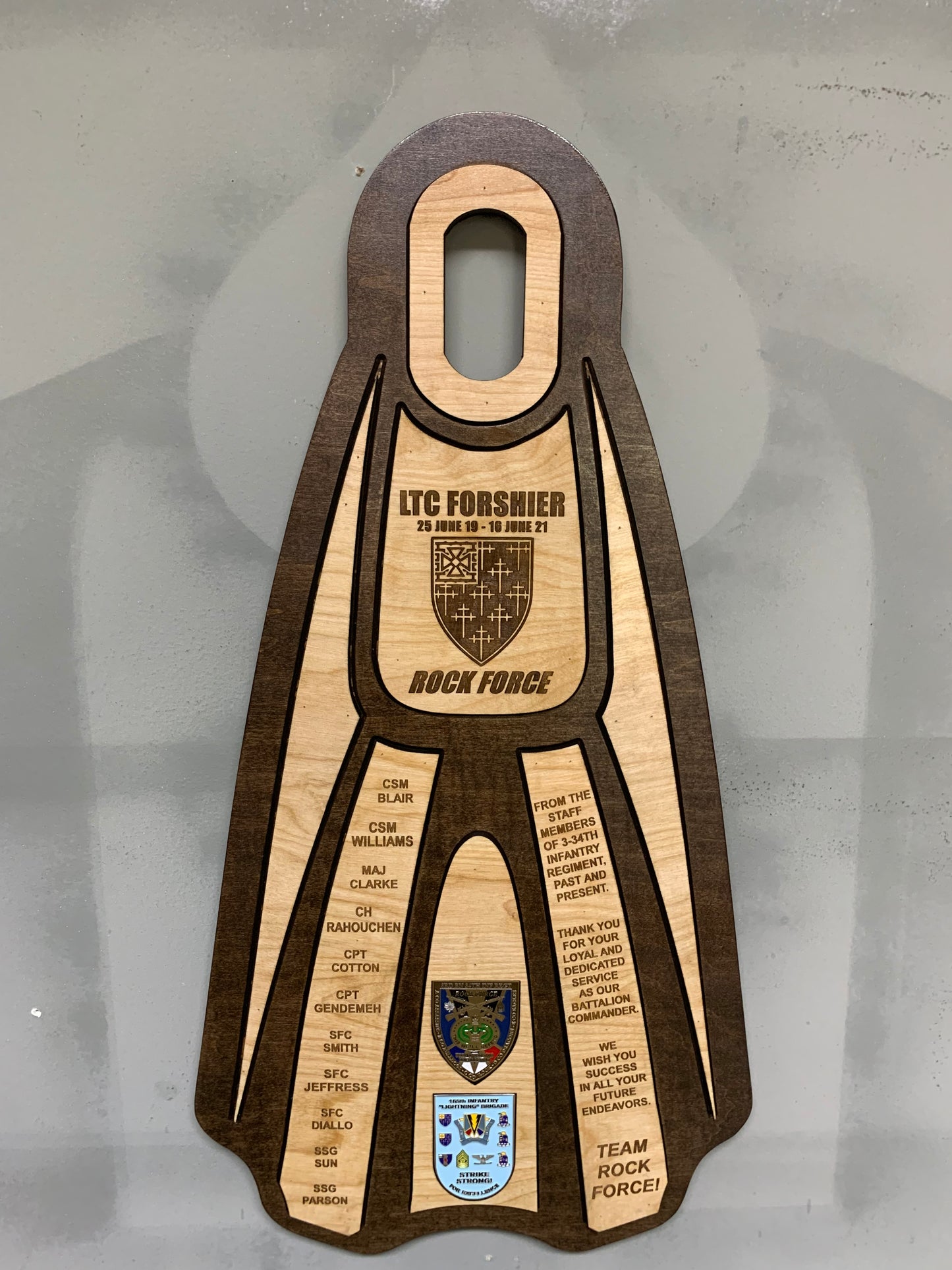 15” Custom Wall Hanging Plaques with 4x8 hanging inscription plaque any rank / image / emblem (message for customizable options)
