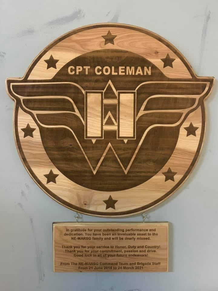 15” Custom Wall Hanging Plaques with 4x8 hanging inscription plaque any rank / image / emblem (message for customizable options)