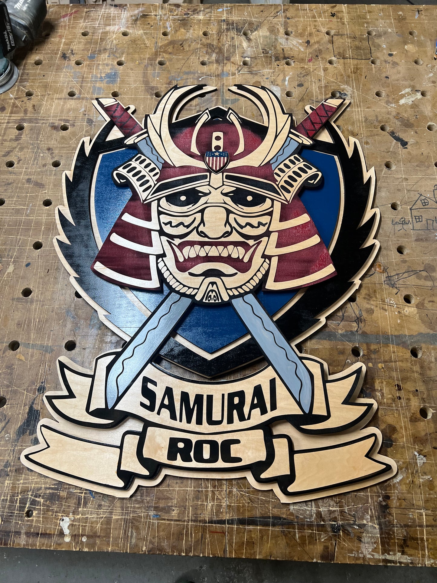 15” Custom Wall Hanging Plaques with 4x8 hanging inscription plaque any rank / image / emblem (message for customizable options)