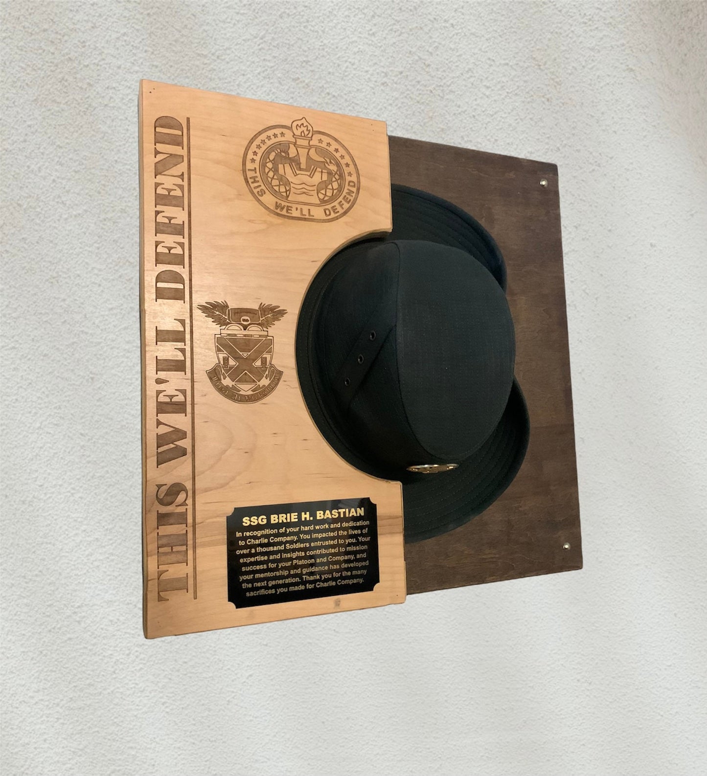 Drill sergeant hat press female bush hat press wall display