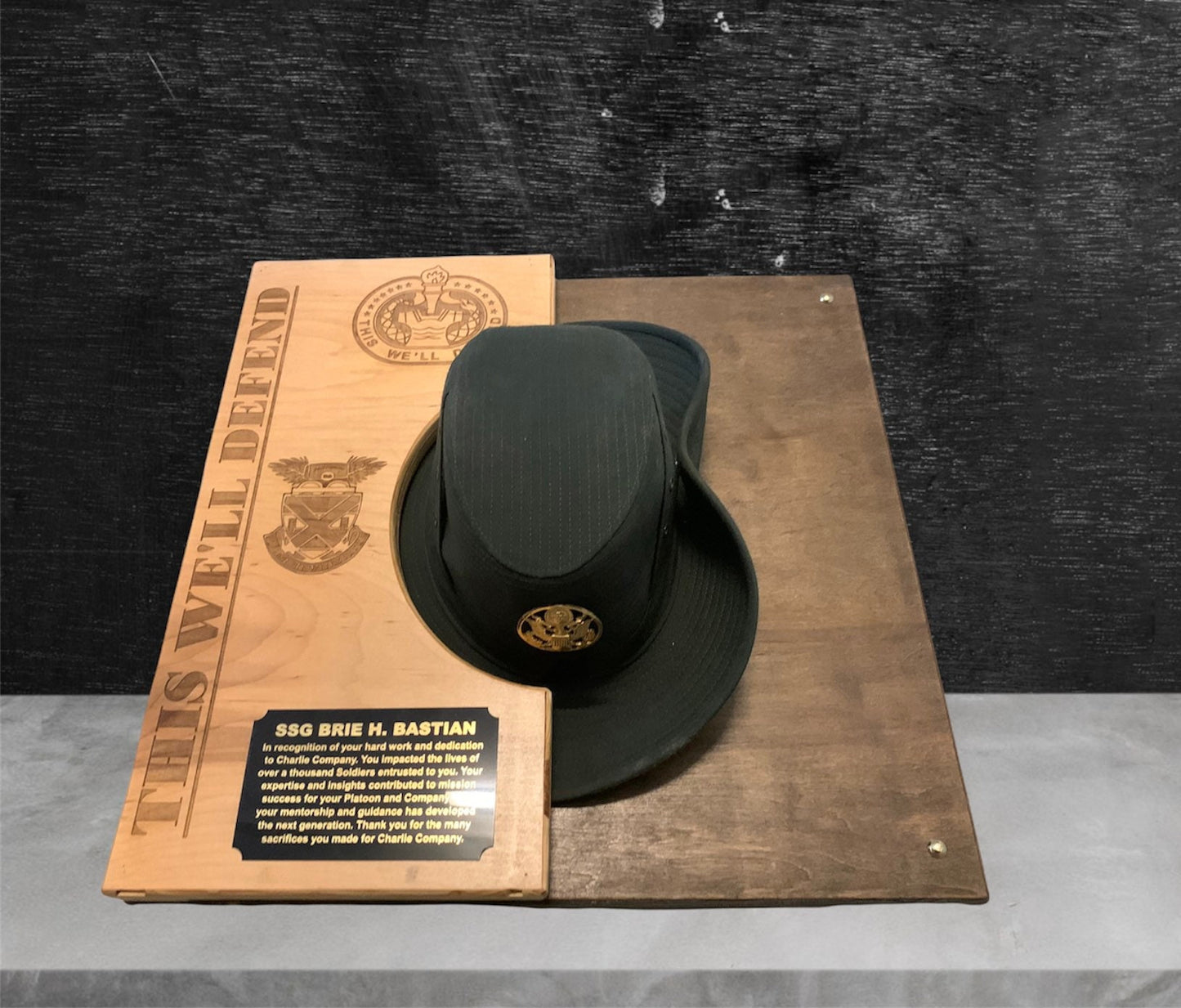 Drill sergeant hat press female bush hat press wall display