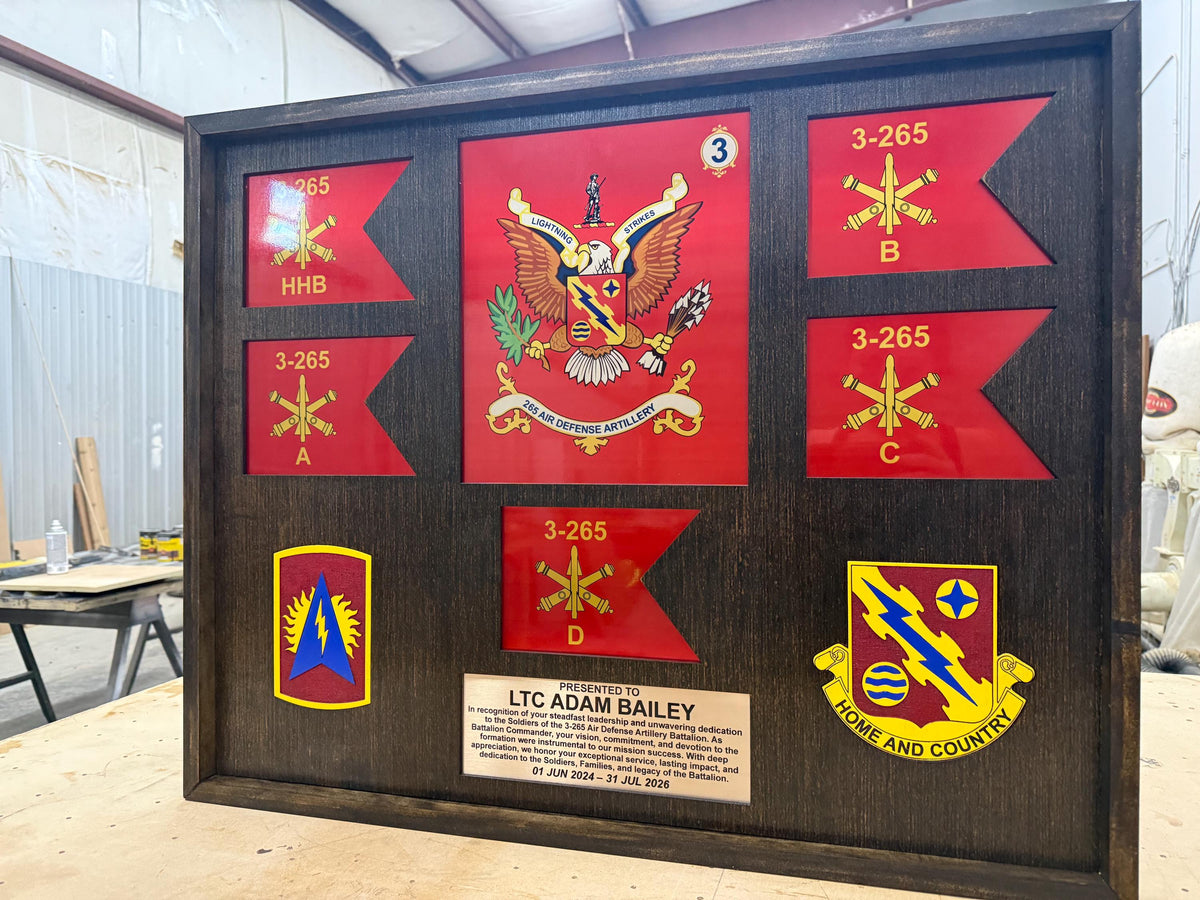 Custom Guidon Plaque: Wood Guidon Replica Military Award
