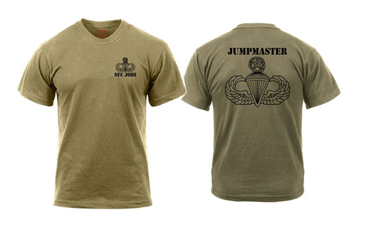 Jump Wings / Parachutist Badge Tan-499 Coyote (compliant) Tee with Personalized Name