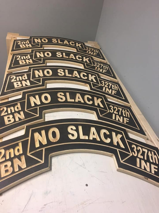 No Slack 2nd BN 327th INF wood wall hanging cutout