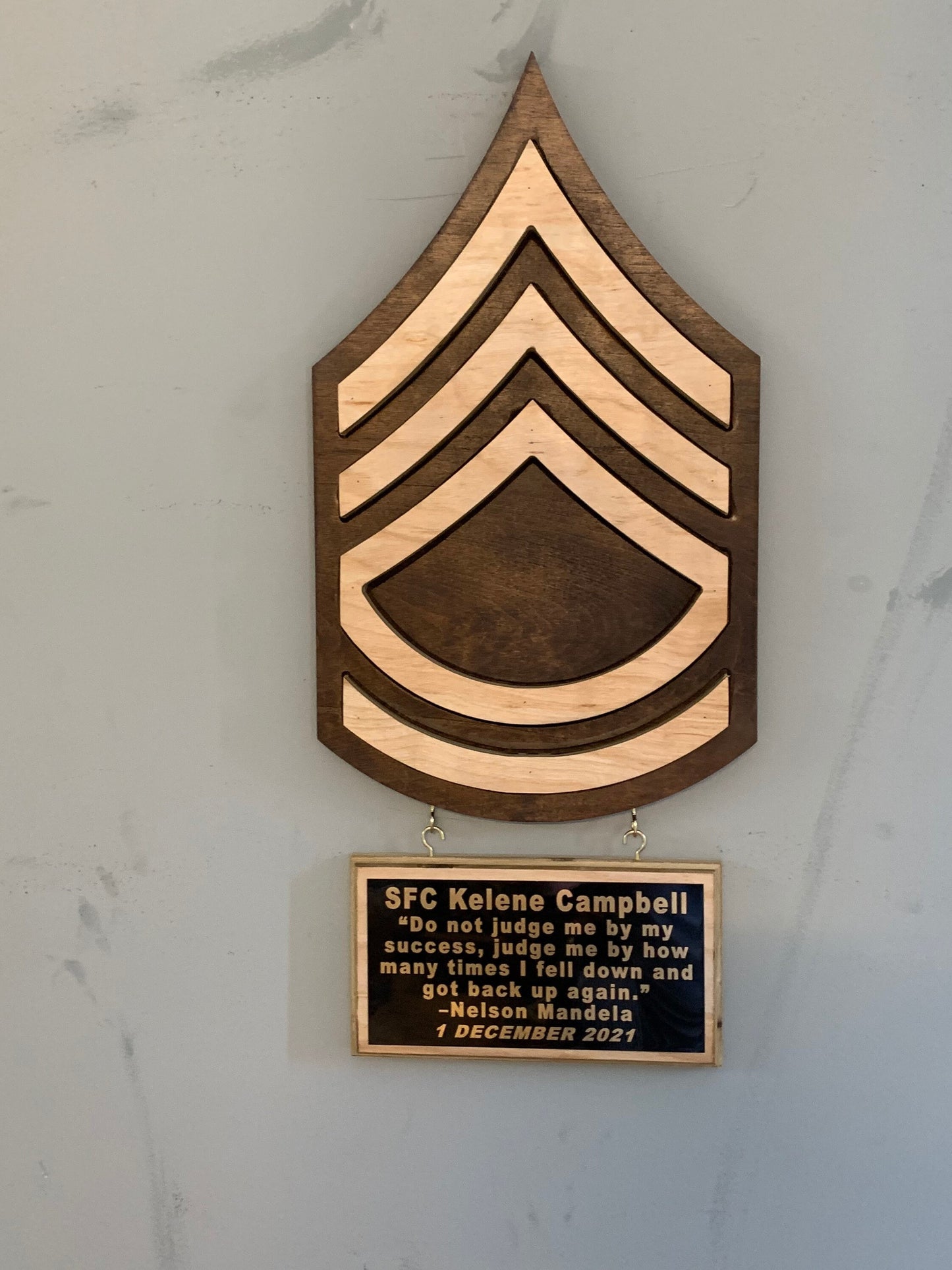 ARMY NCO rank cutout hanging wall plaques Army PCS/Retirement/Promotion gifts