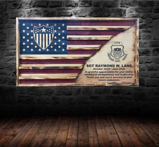 Custom Flag Coin Holder/Any Crests/Any Colors/Any Military Branch/Completely Customizable