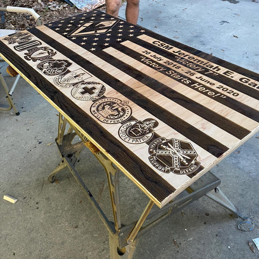 Oversized XXL American flags Custom engraved / US flag / trophy and wall decor / 4ft & 5ft flags